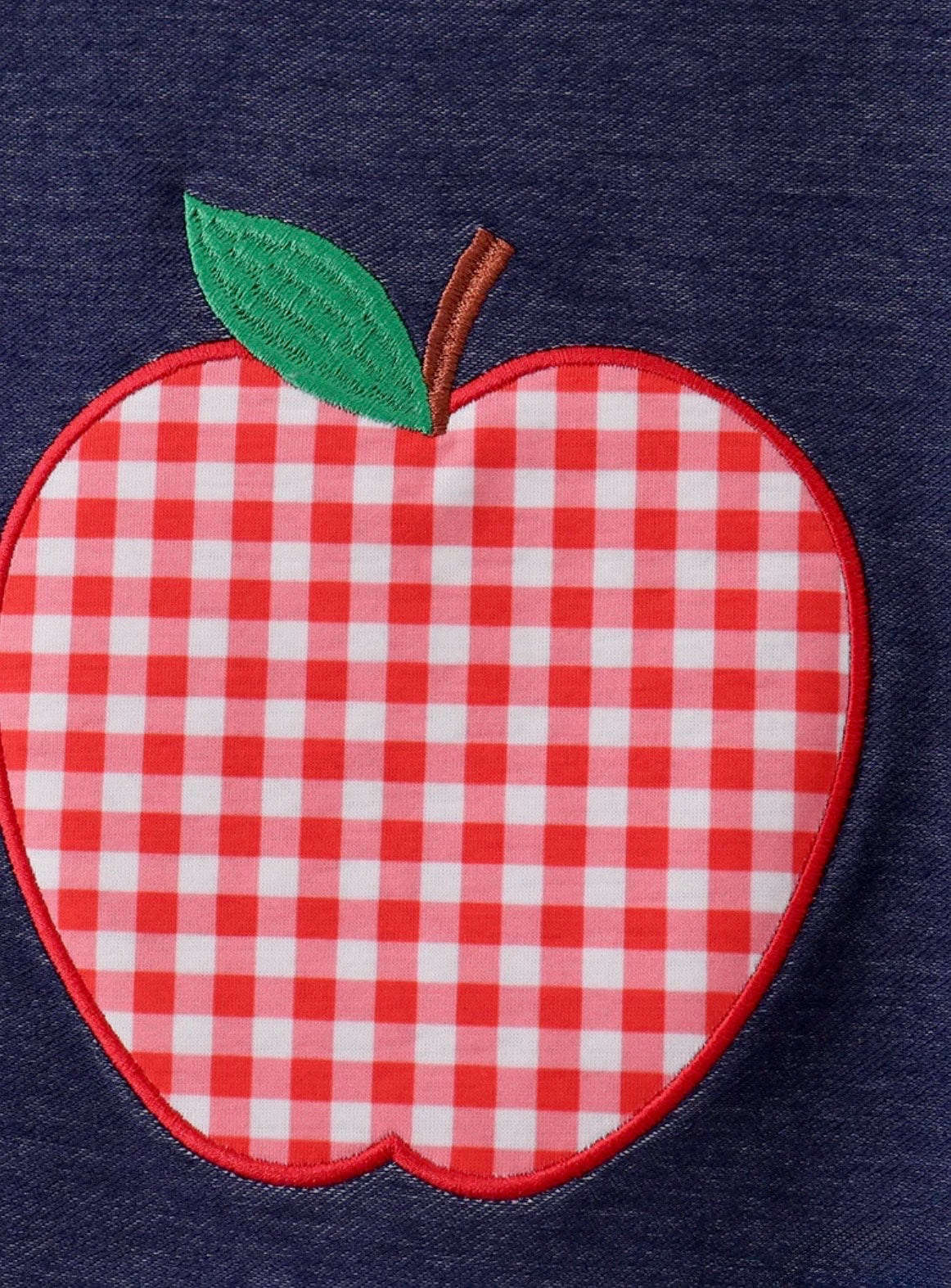 Navy and Red Gingham Apple Set