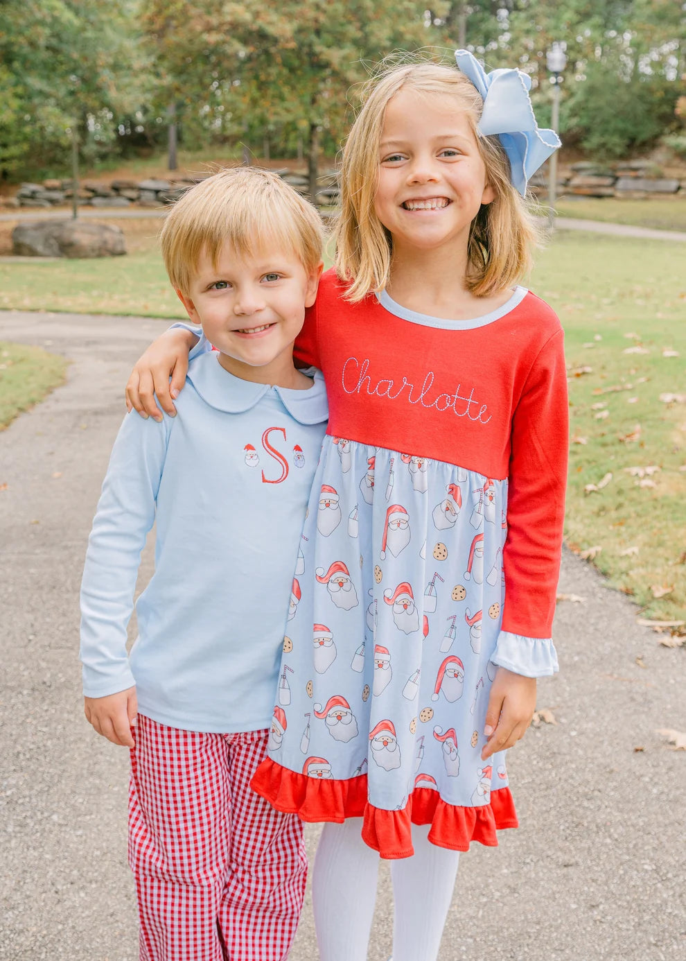 LTC Girls Cookies With Santa Long Sleeve Dress – Girls' Christmas Dress