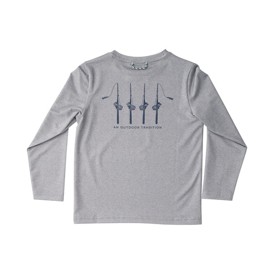 Performance Long Sleeve Tee - Gray Rods & Reels
