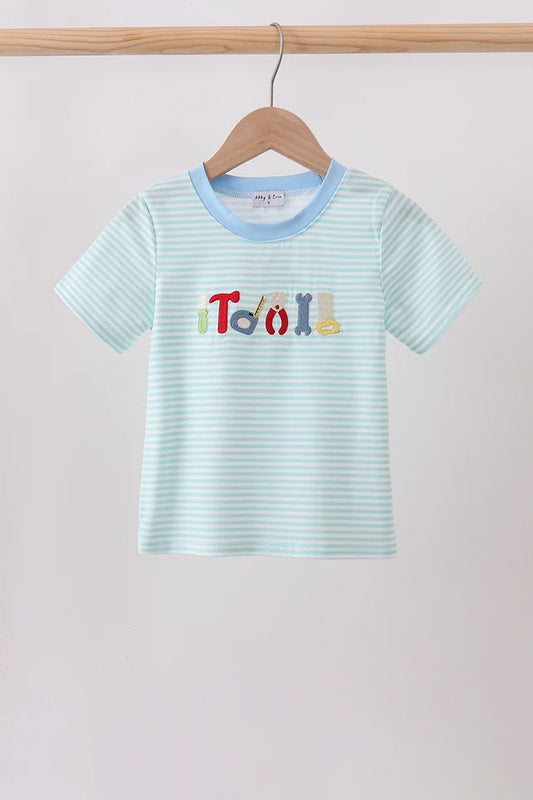 Boys' Short Sleeve Shirt with Tools Embroidery