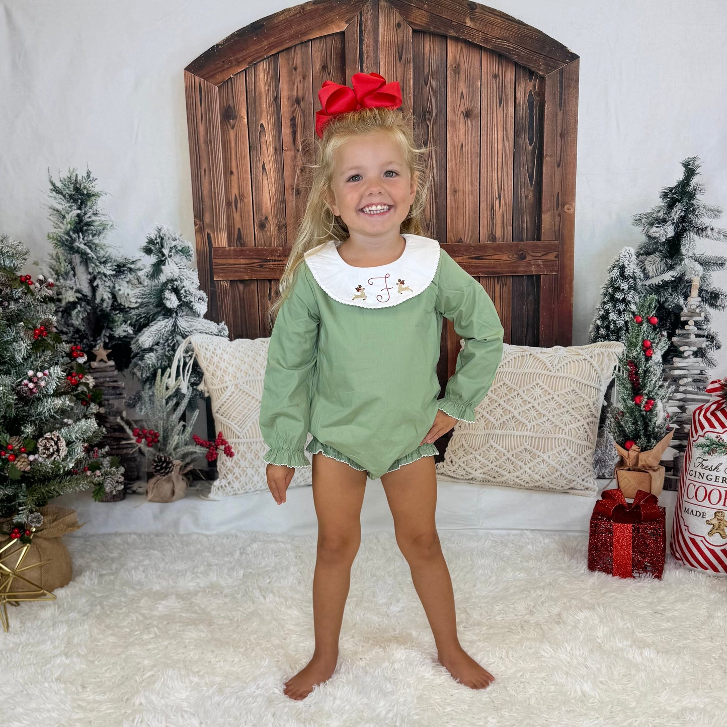 Sage Bubble – Baby Girl One-Piece