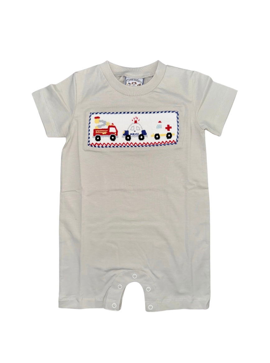 First Responders Smocked Romper