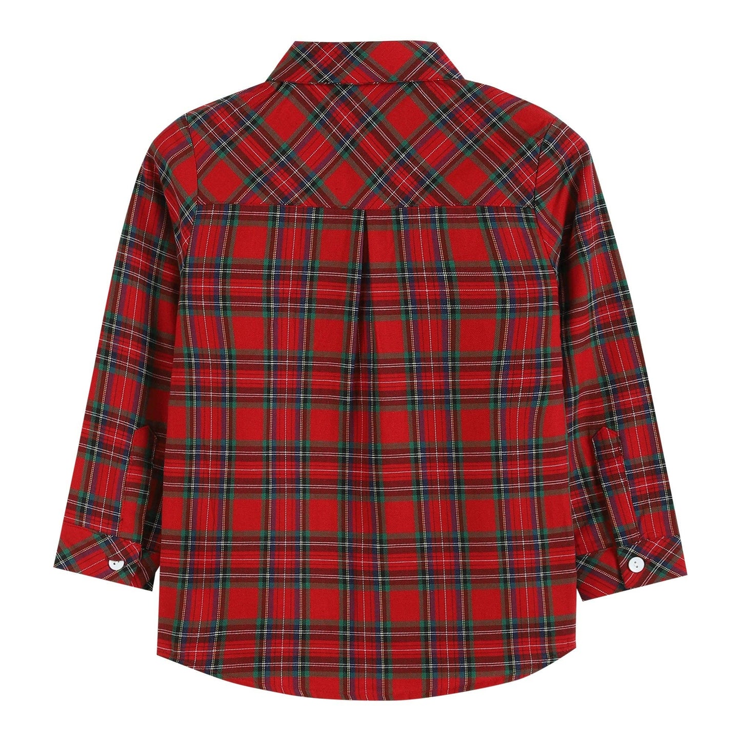 Red and Green Tartan Boys Dress Shirt