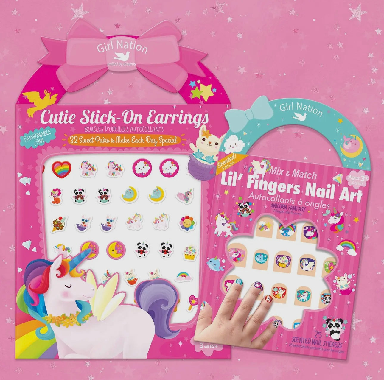 Stick-On Earring and Nail Sticker Set - Unicorn