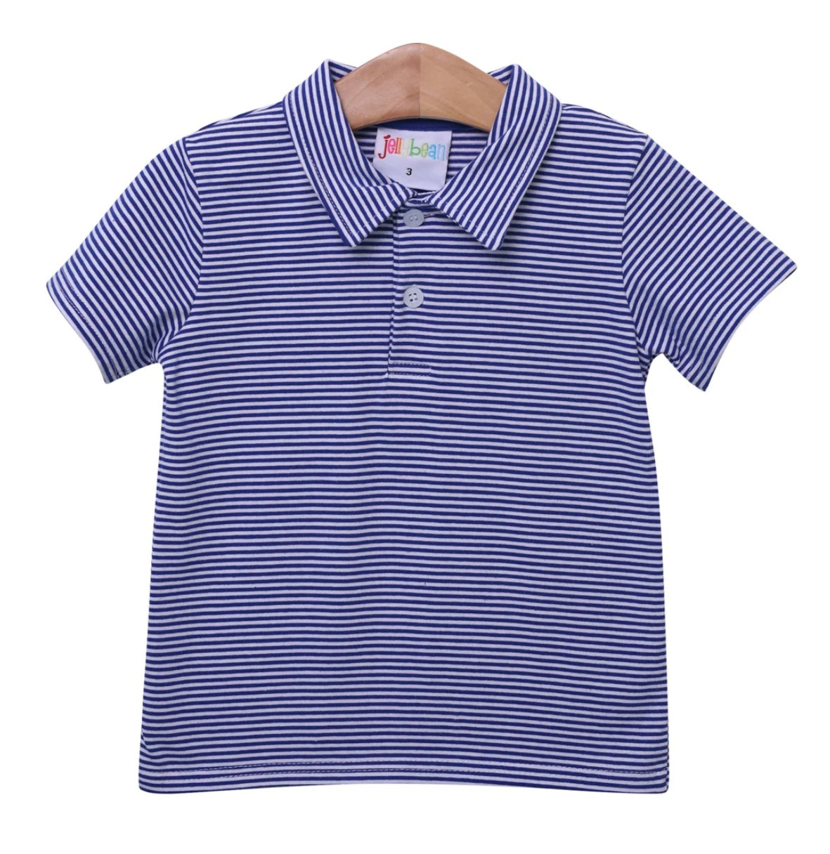 Royal Blue Striped Polo