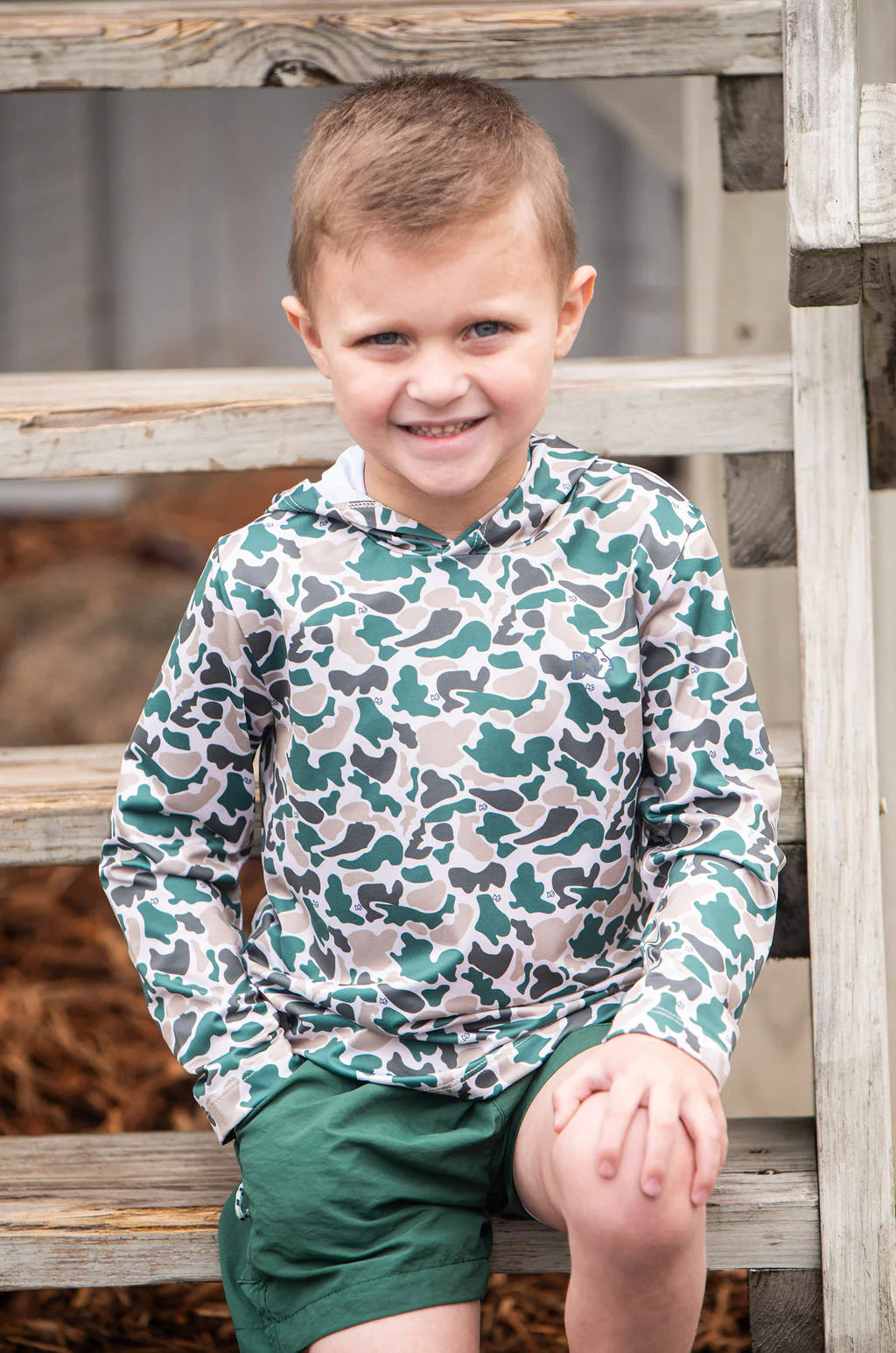 Performance Hoodie Tee - Breakpoint Camo with Swordfish
