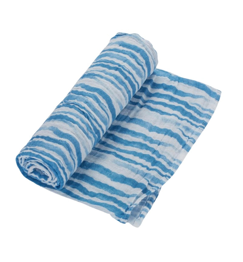 LollyBanks - Blue Waves Swaddle Blanket