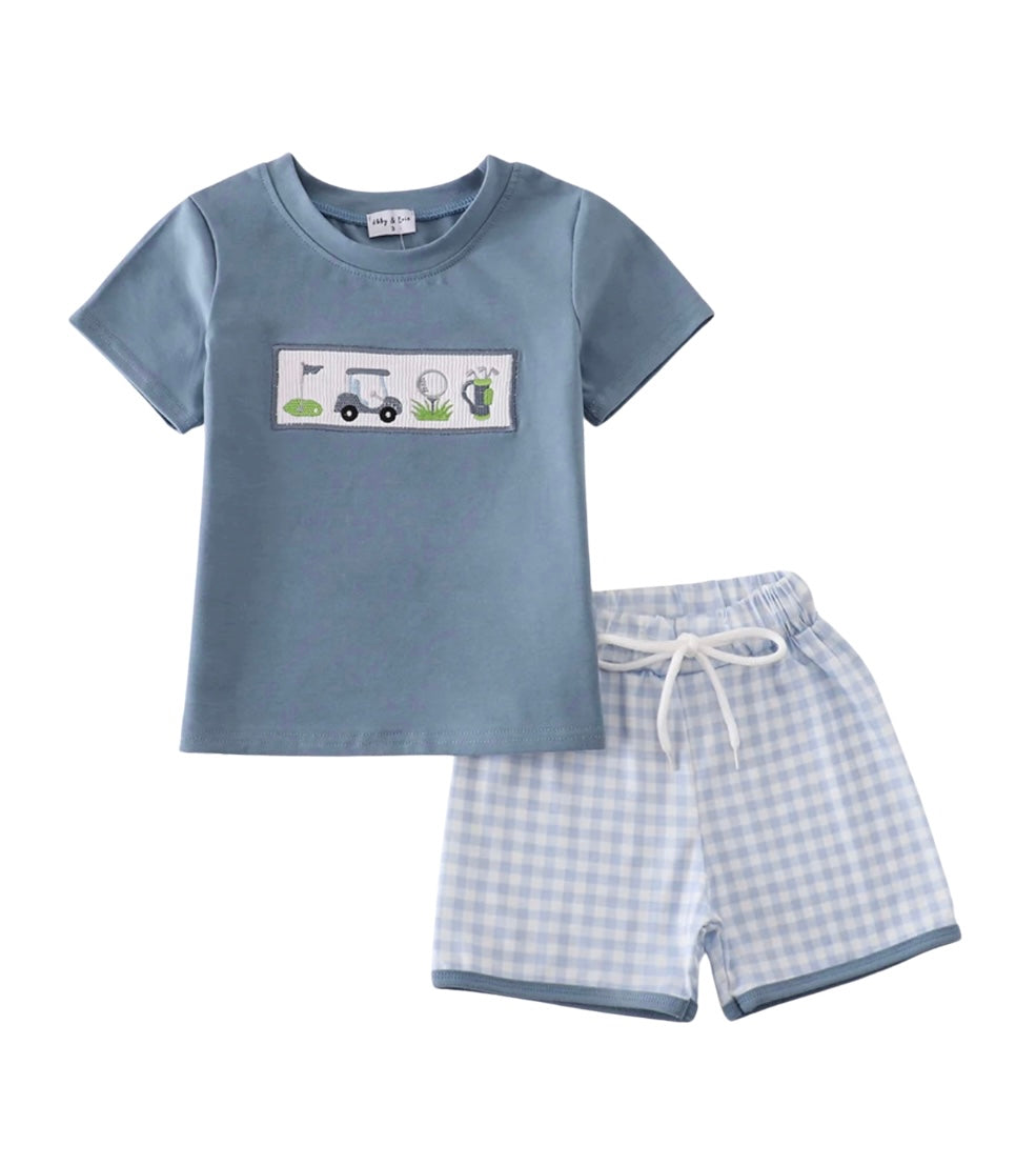 Smocked Golf Shorts Set