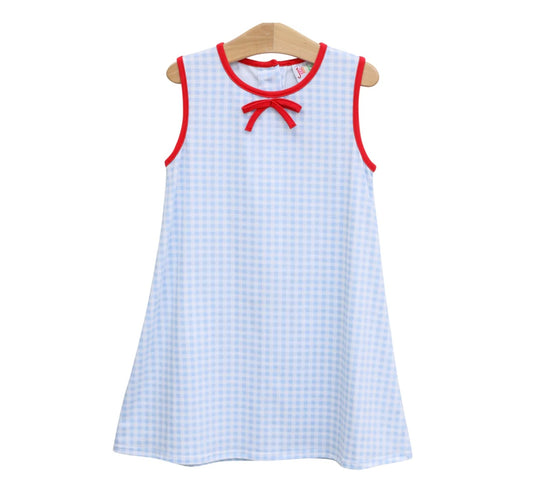 Light Blue and White Gingham Dress