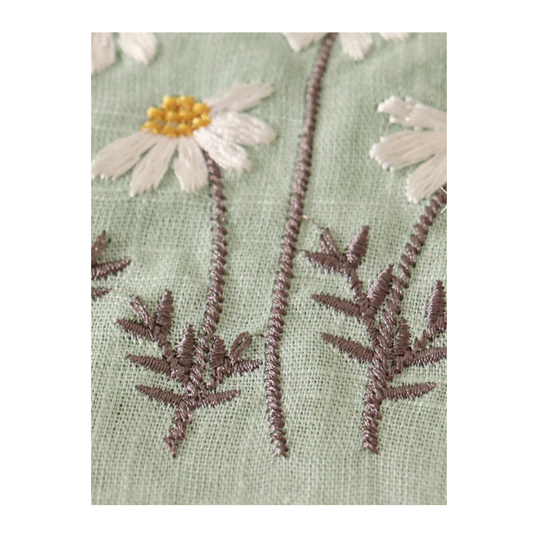 Sage Linen Daisy Dress