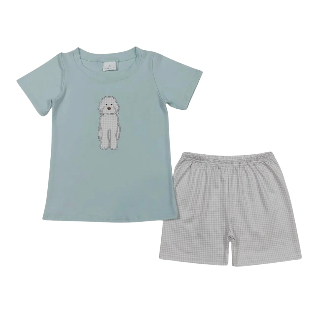 Doodle Dog Appliqué Shorts Set