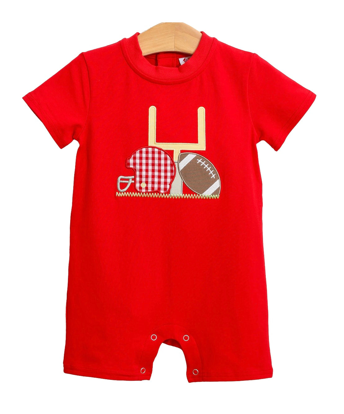 Red Football Appliqué Romper