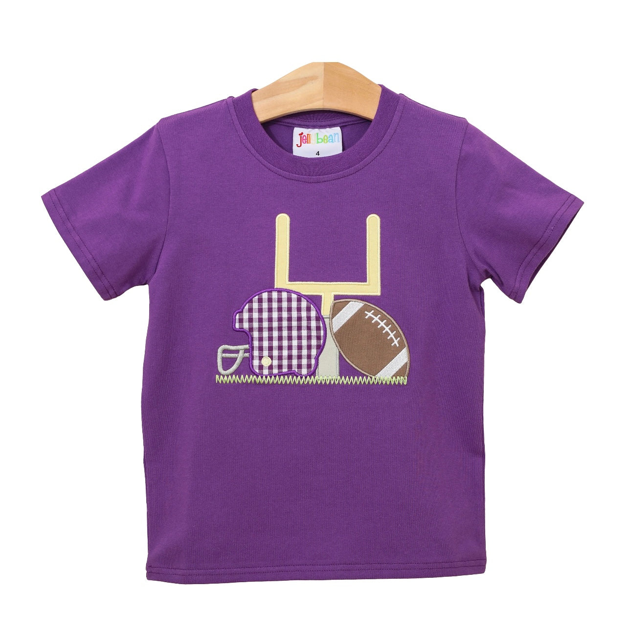 Purple Football Appliqué Top