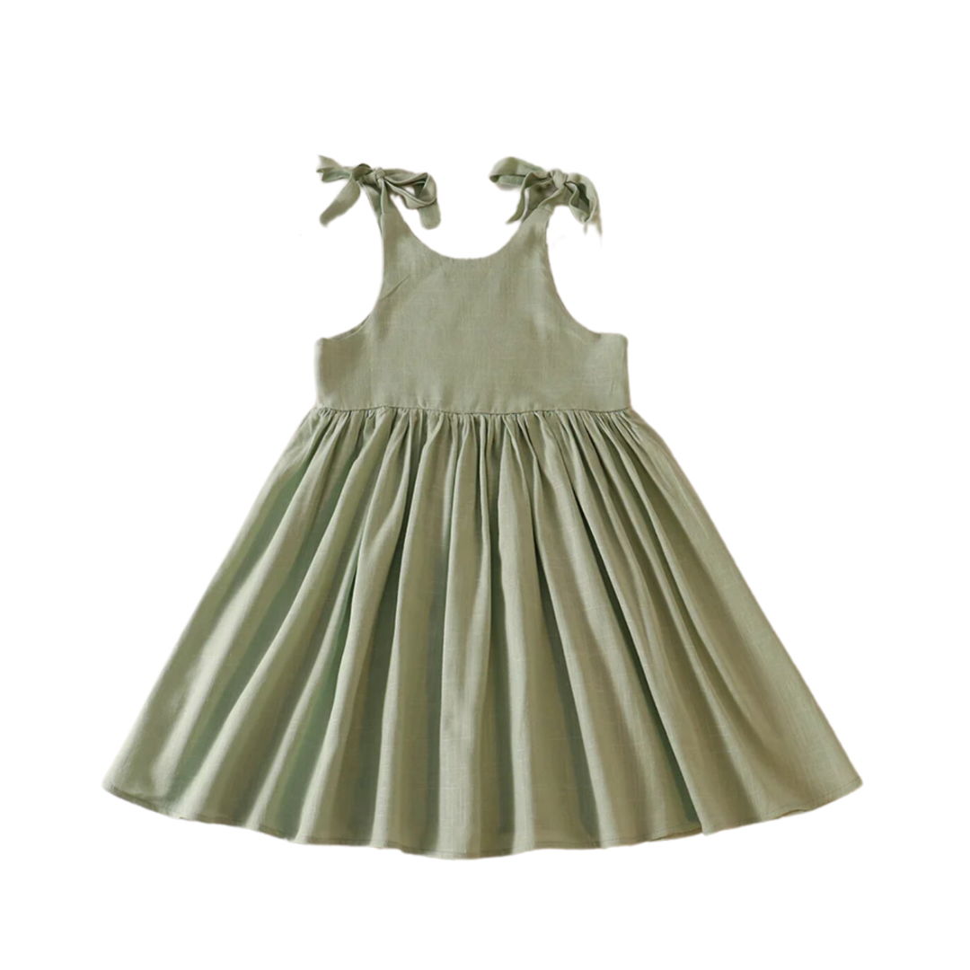 Sage Linen Daisy Dress