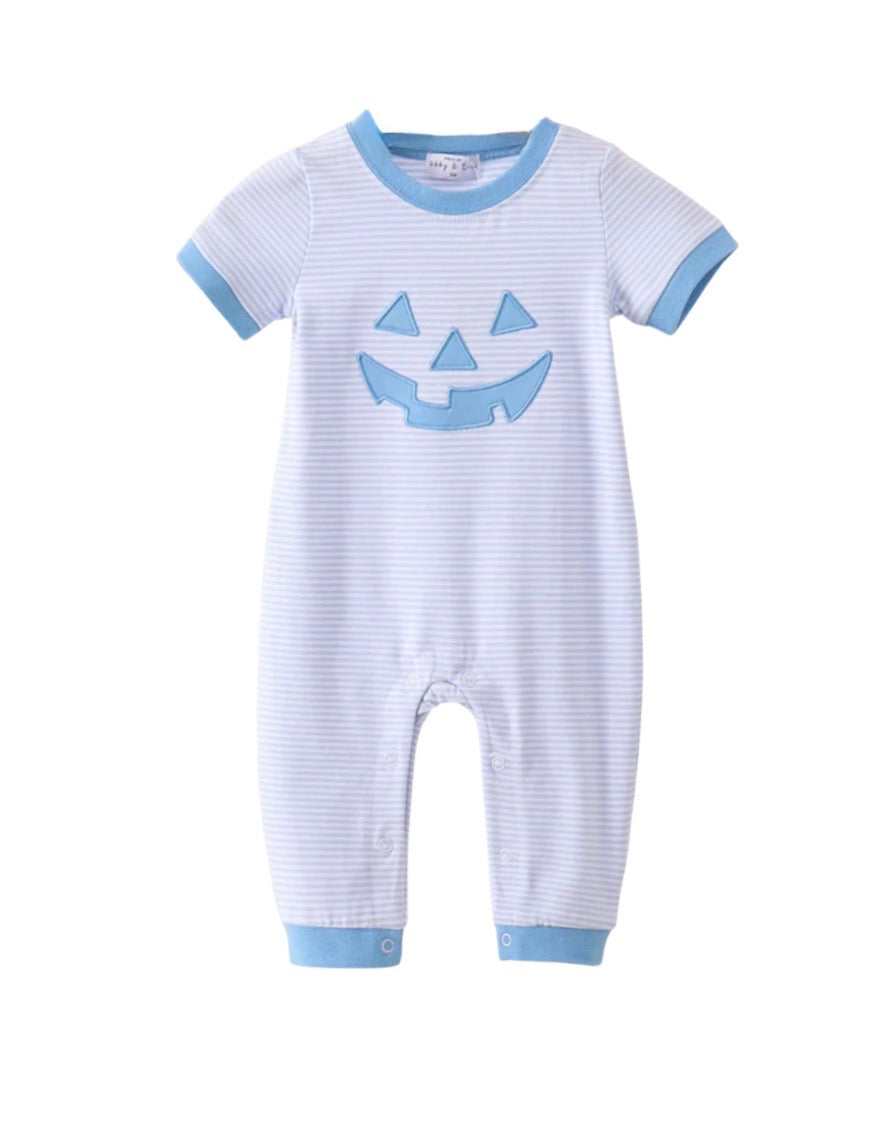 Blue Jack O Lantern Romper