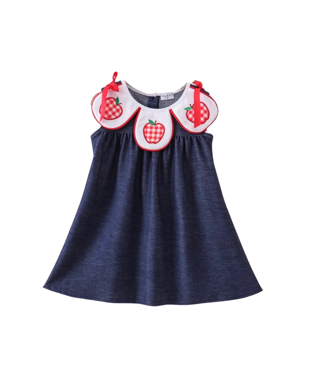 Navy and Red Gingham Apple Dress