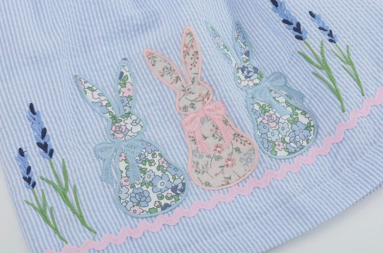 Bunny Appliqué Seersucker Dress