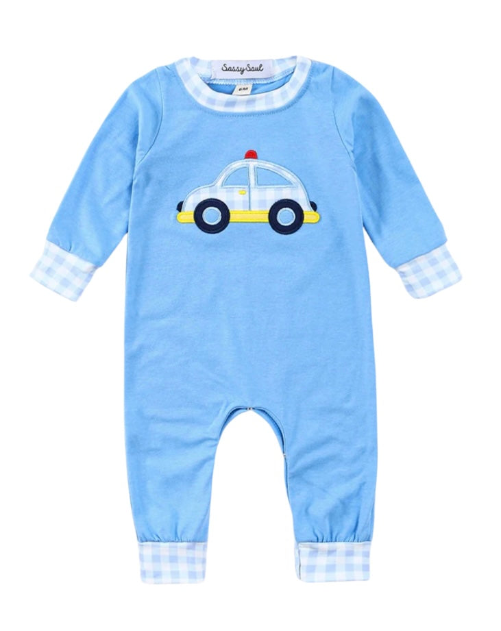 Police Car Appliqué Romper