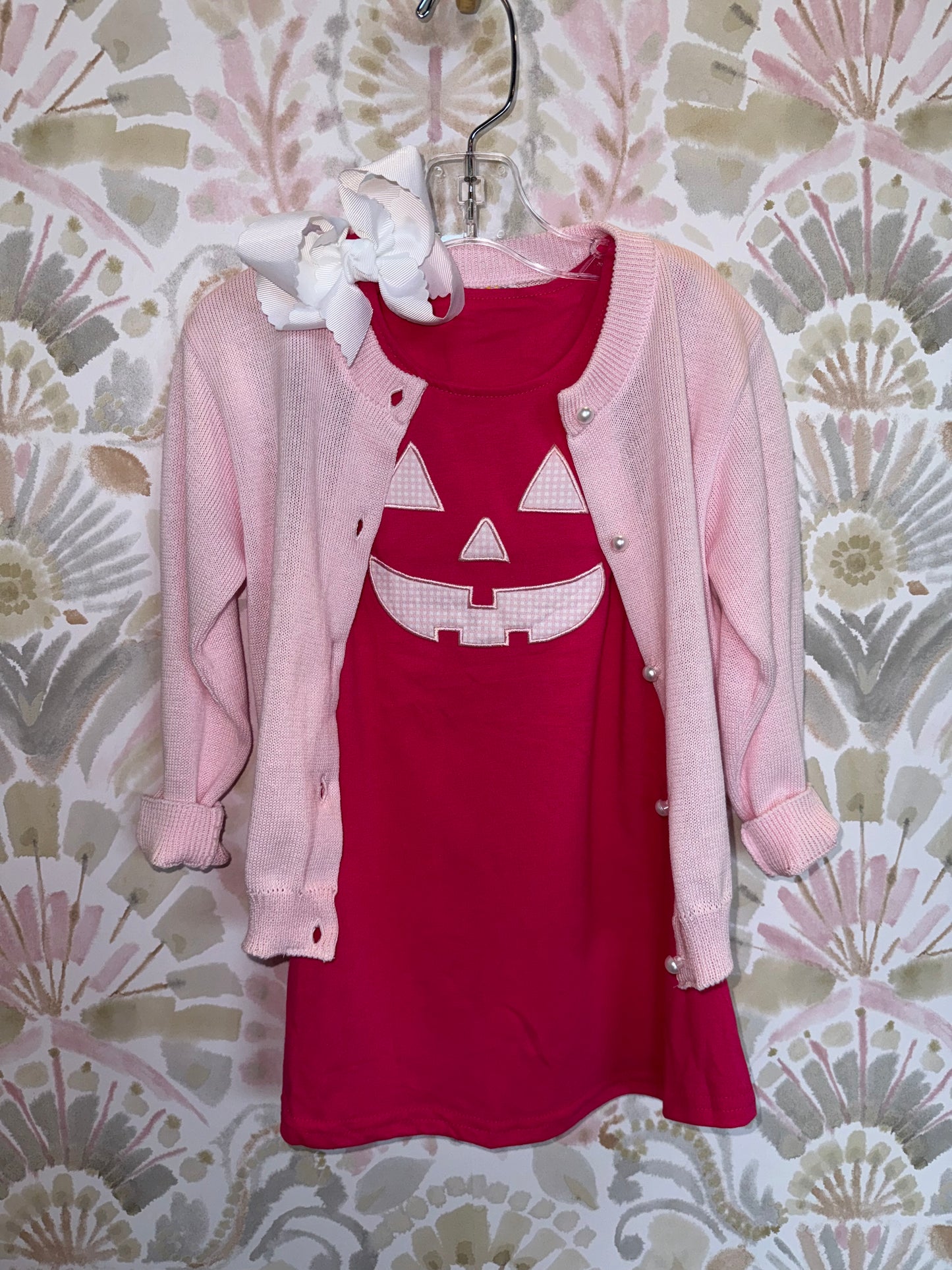 Pink Jack-O-Lantern Appliqué Dress