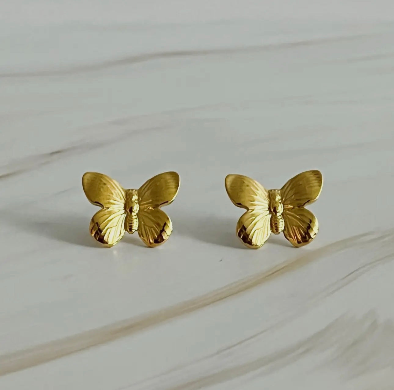 Gold Butterfly Stud Earrings