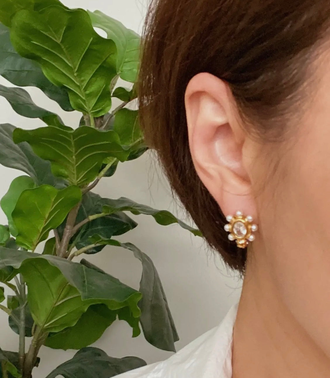 Jewel + Pearl Stud Earrings