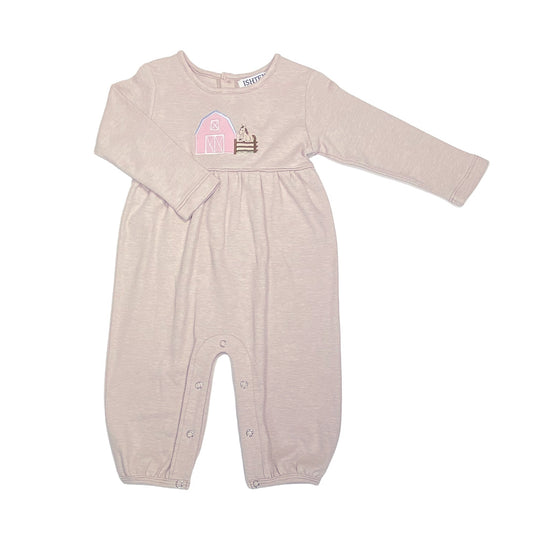 Farm Appliqué Baby Girl Romper