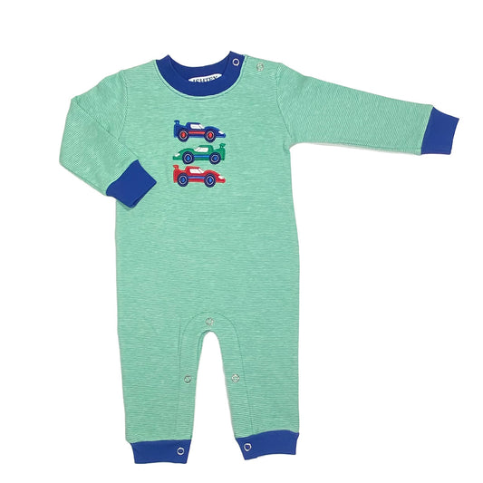 Race Car Appliqué Baby Boy Romper