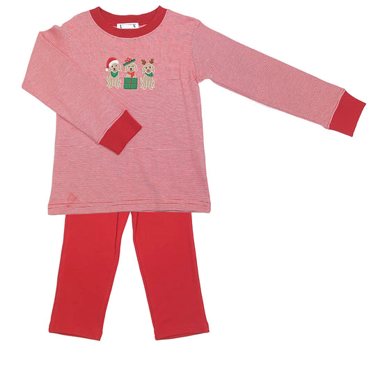 Boys' Christmas Dog Trio Pant Set