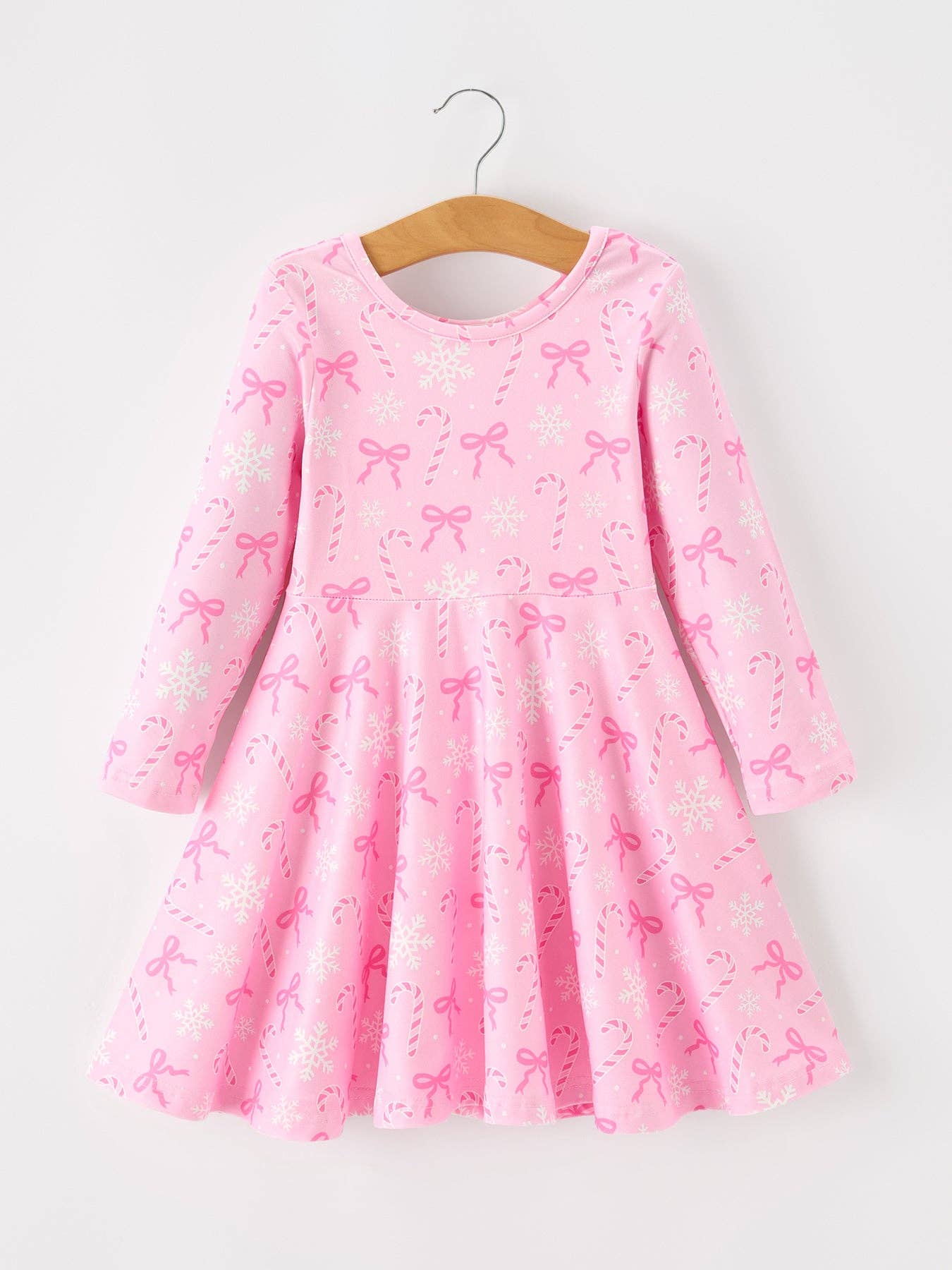 Pink Christmas Candy Cane Twirl Dress for Girls