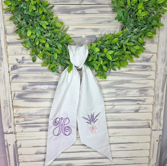 White Wreath Sash