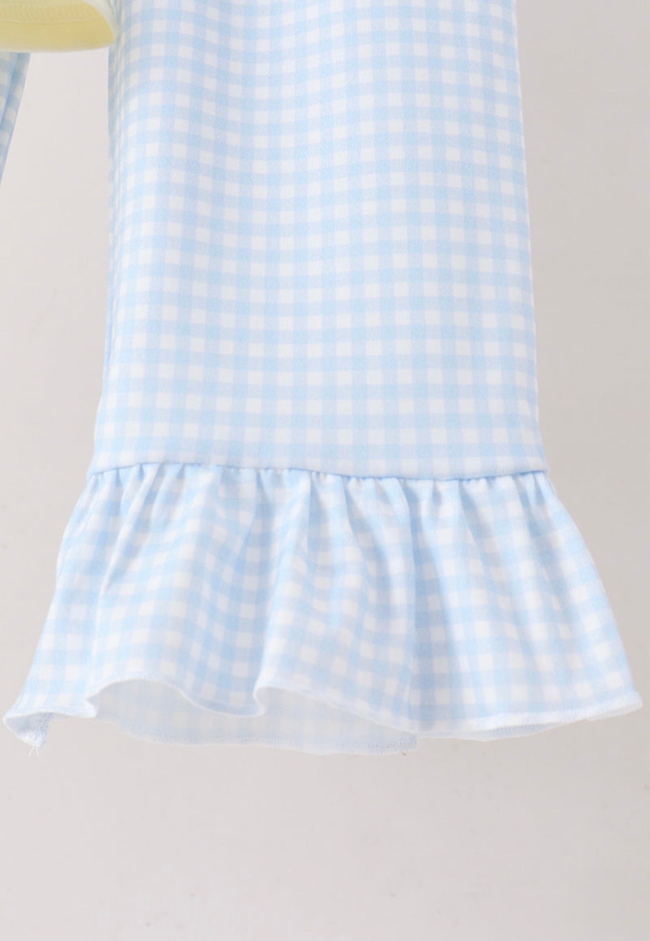 Girls Blue & Yellow Goose Ruffle Pant Set