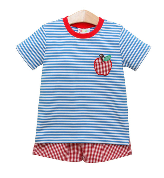 Apple Pocket Appliqué Shorts Set