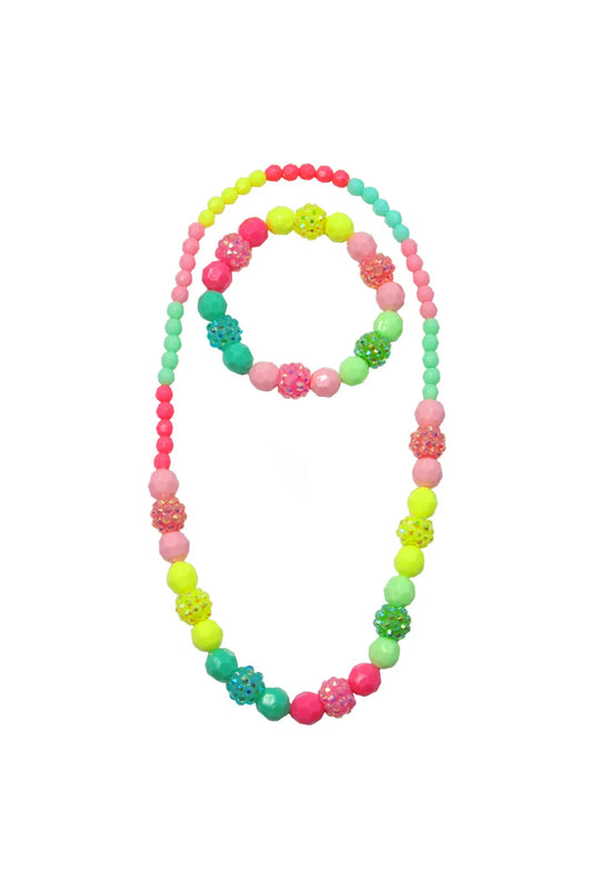 Vividly Vibrant Beaded Necklace & Bracelet Set