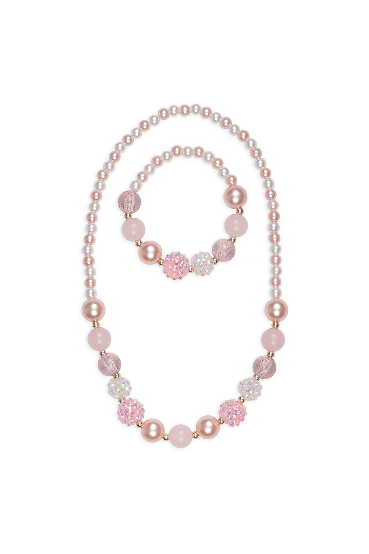 Pinky Pearl Pink Beaded Necklace & Bracelet Set