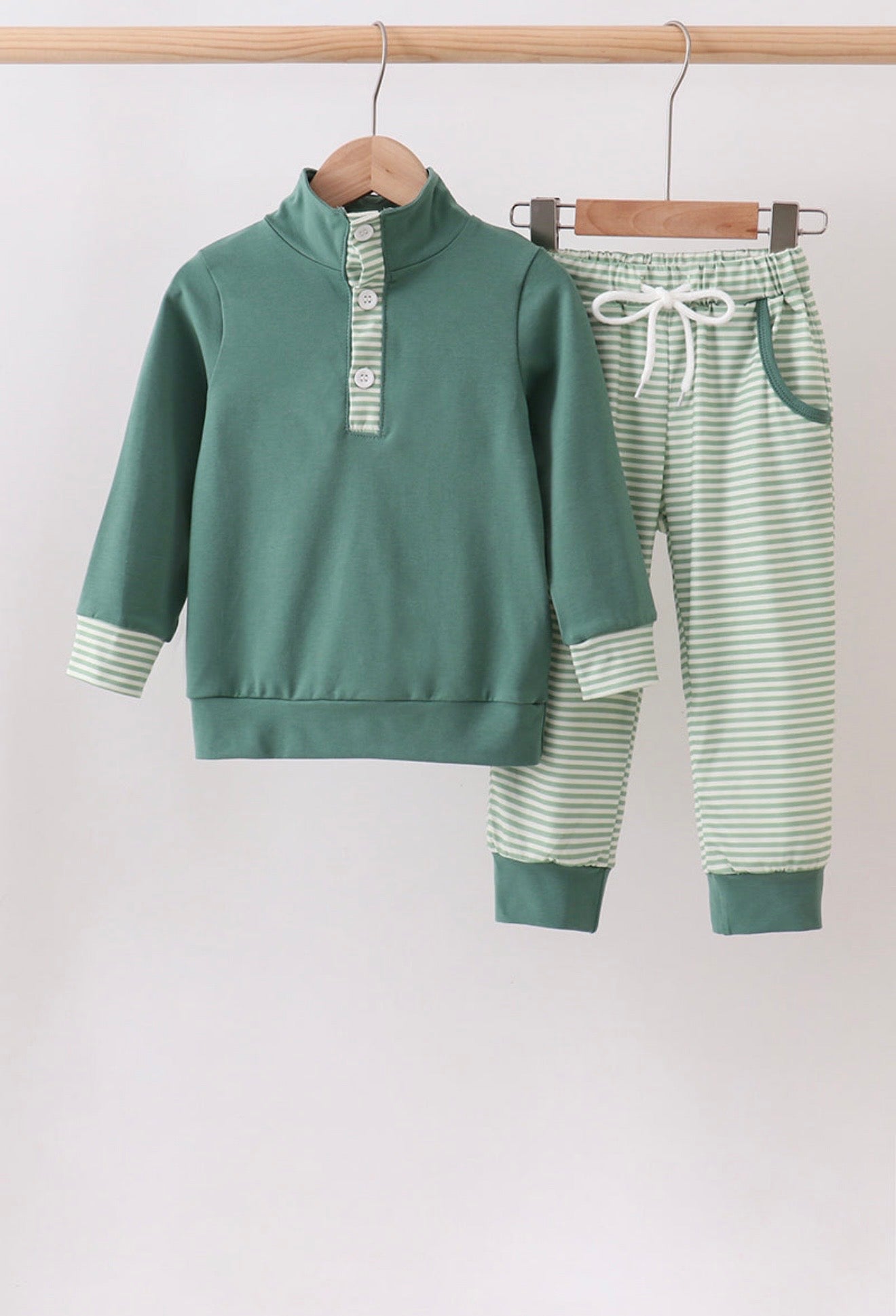 Teal Stripe Jogger Set