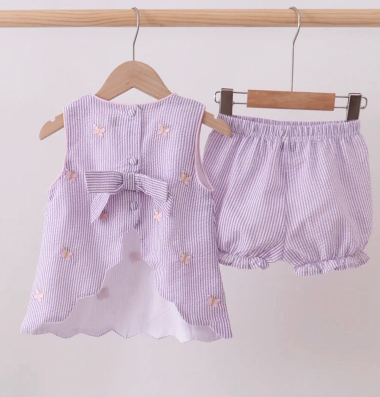 Embroidered Butterfly Bloomer Set
