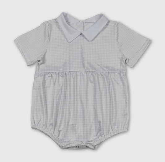 Light Grey & White Gingham Bubble