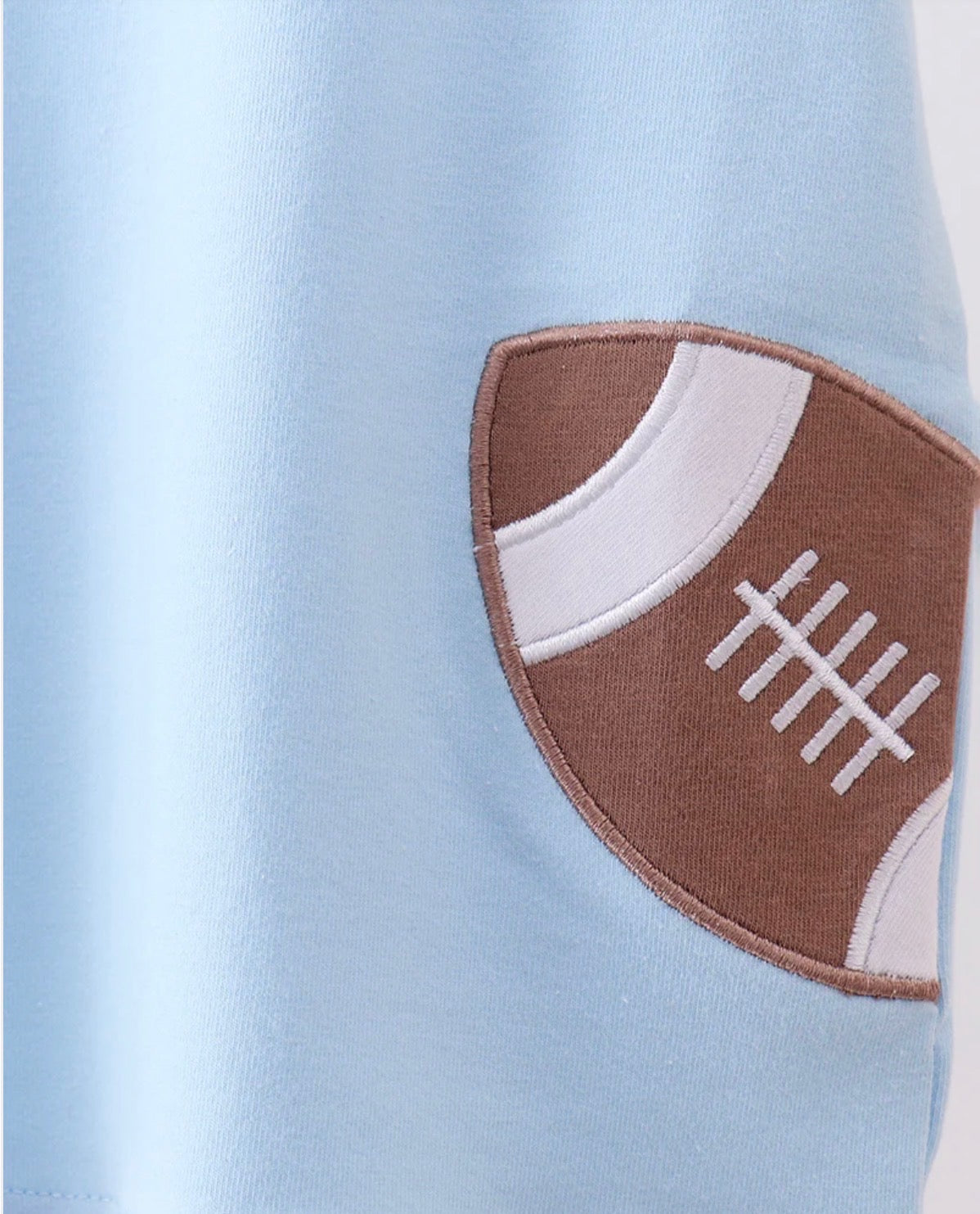 Blue Football Appliqué Top