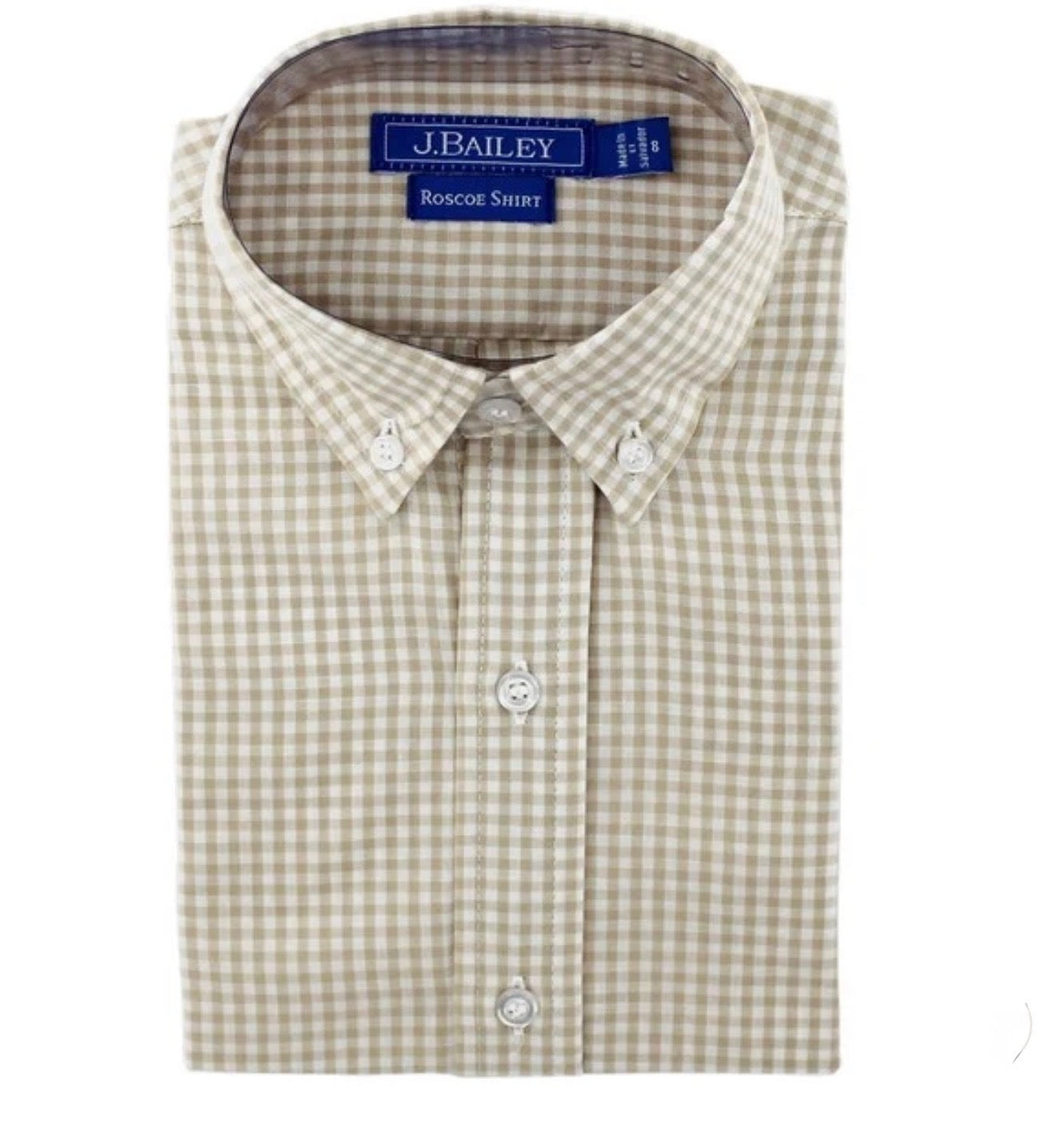 J. Bailey Khaki Check Button Down