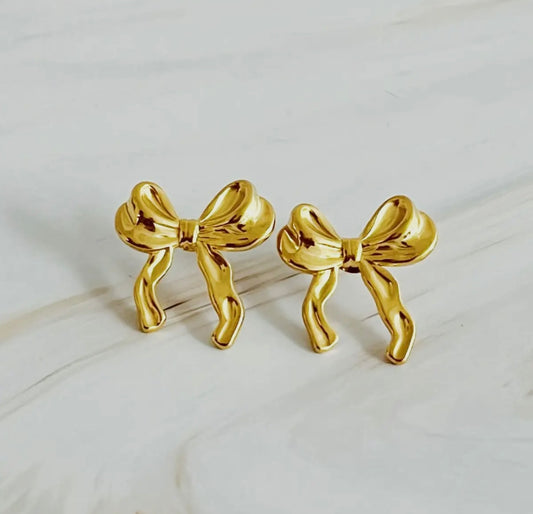 Gold Bow Earrings