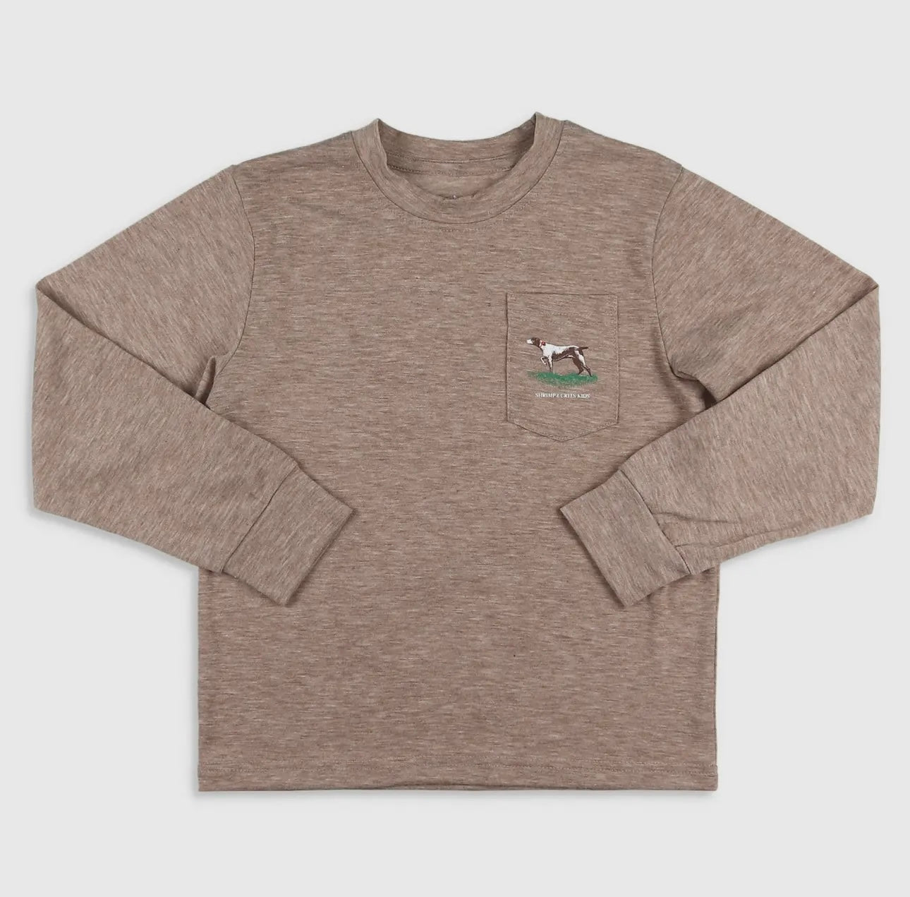 Brown Pointer Dog Pocket Long Sleeve Tee