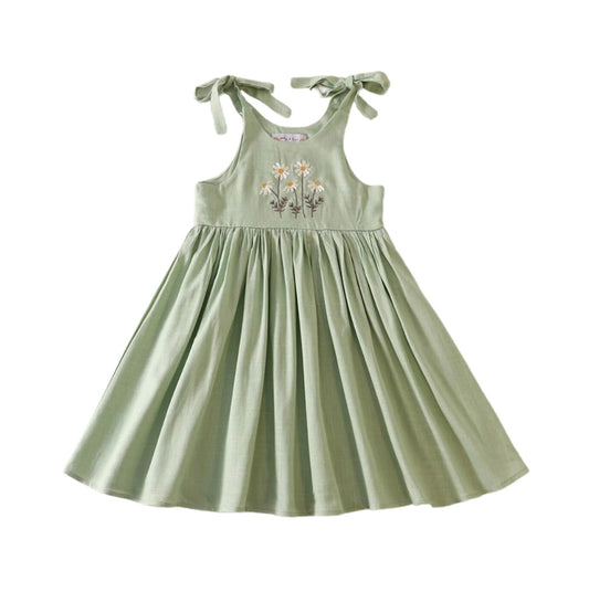 Sage Linen Daisy Dress