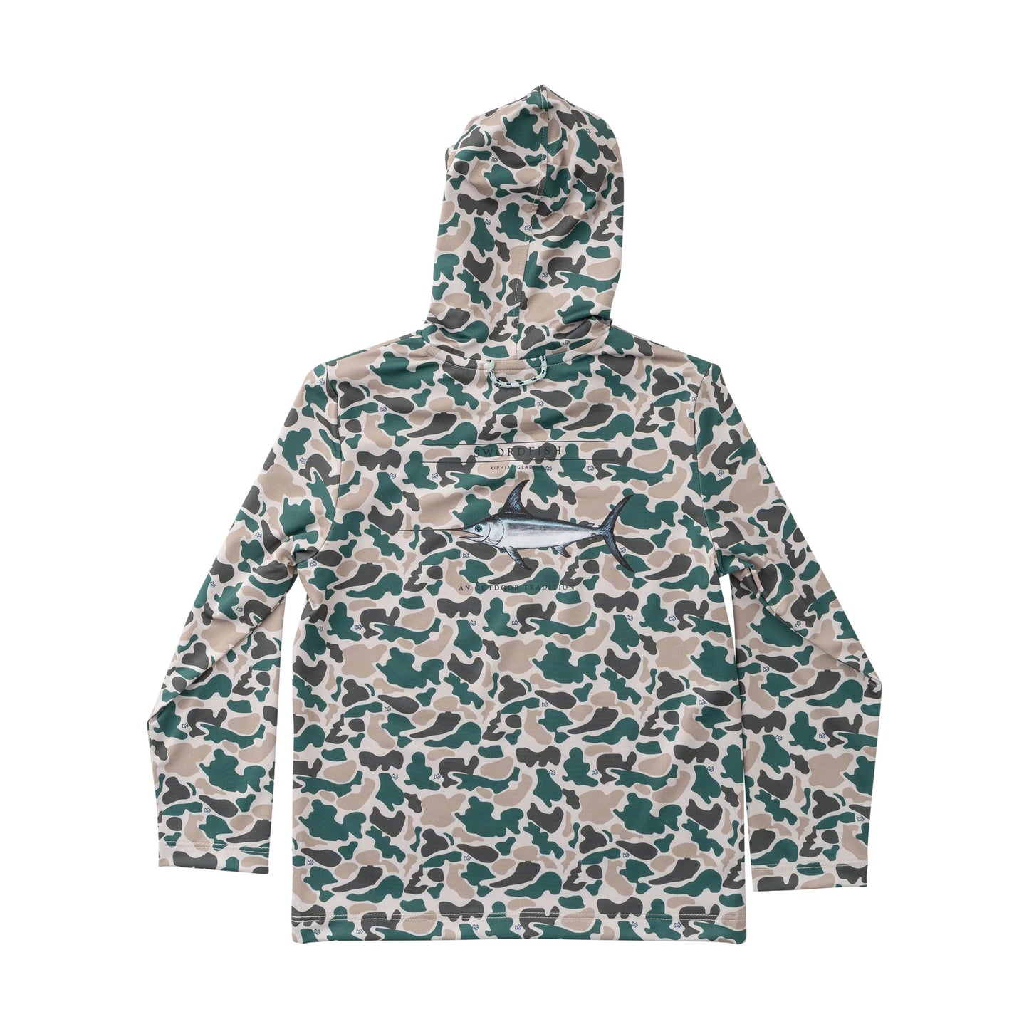 Performance Hoodie Tee - Breakpoint Camo with Swordfish