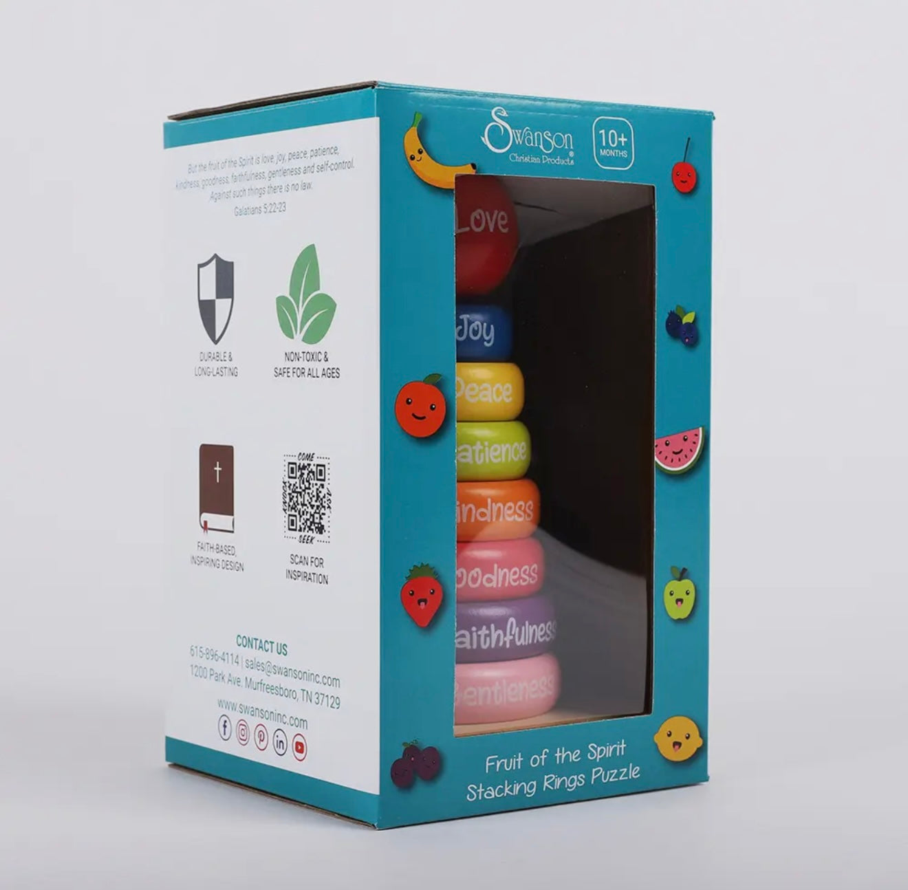 Fruits of the Spirit Wooden Stacking Rings