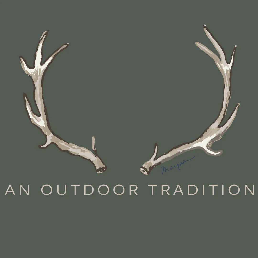 Performance Short Sleeve Tee - Olive Green Antlers