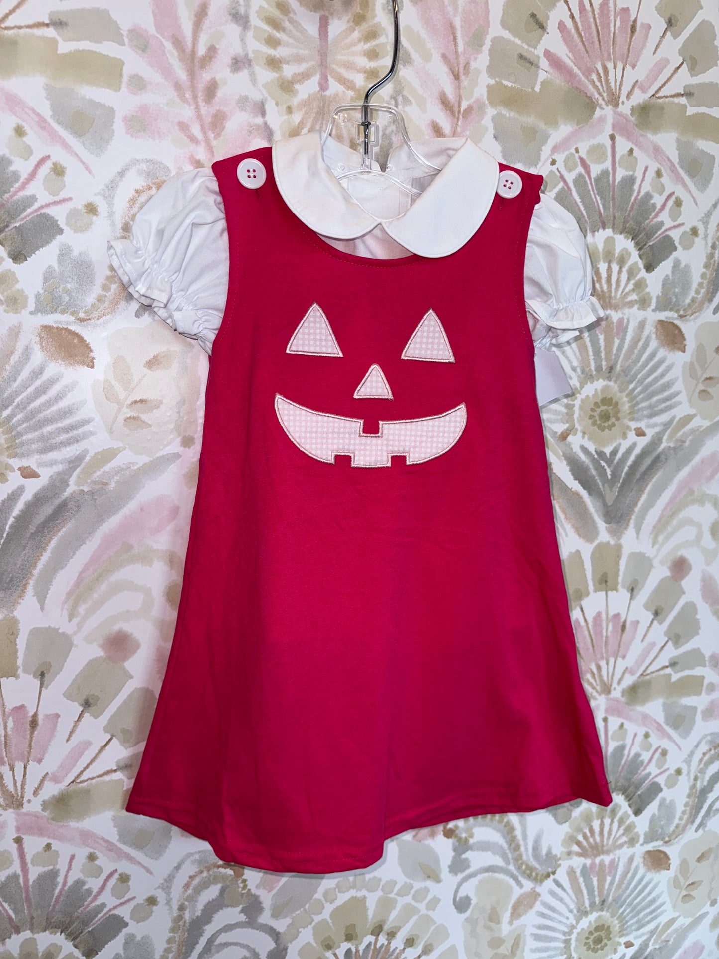 Pink Jack-O-Lantern Appliqué Dress