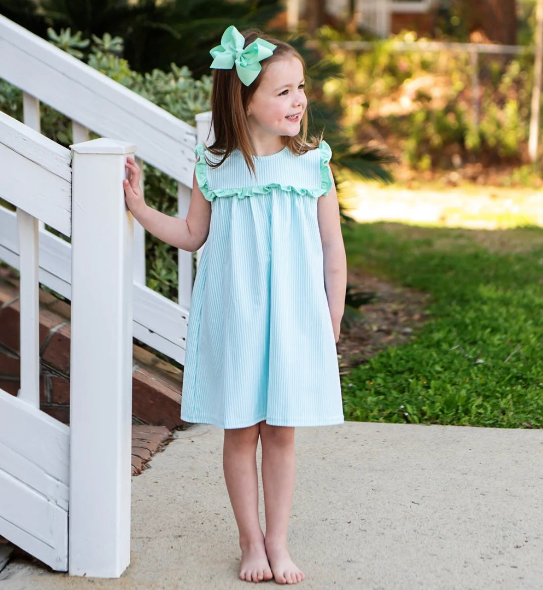 Mint & White Ruffle Dress