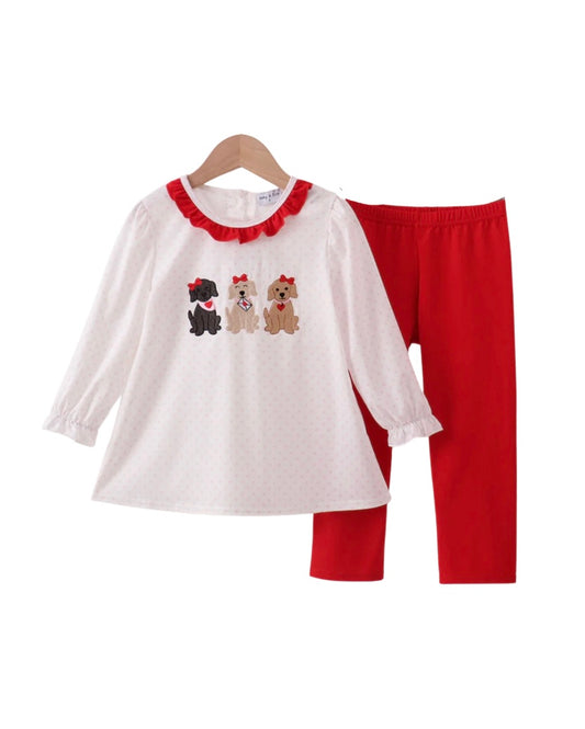 Embroidered Valentines Legging Set