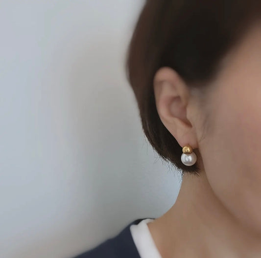 Gold + Pearl Earrings