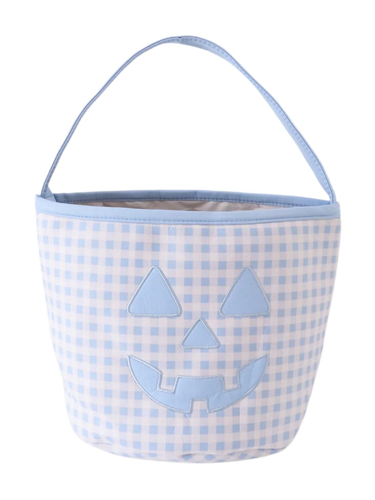 Blue Appliqué Jack-o-Lantern Basket